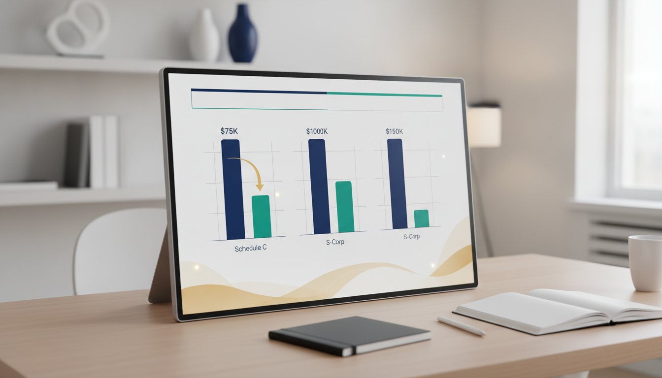 S-Corp Tax Savings Real Numbers $75K vs $150K Income Comparison — Schedule Freelancer