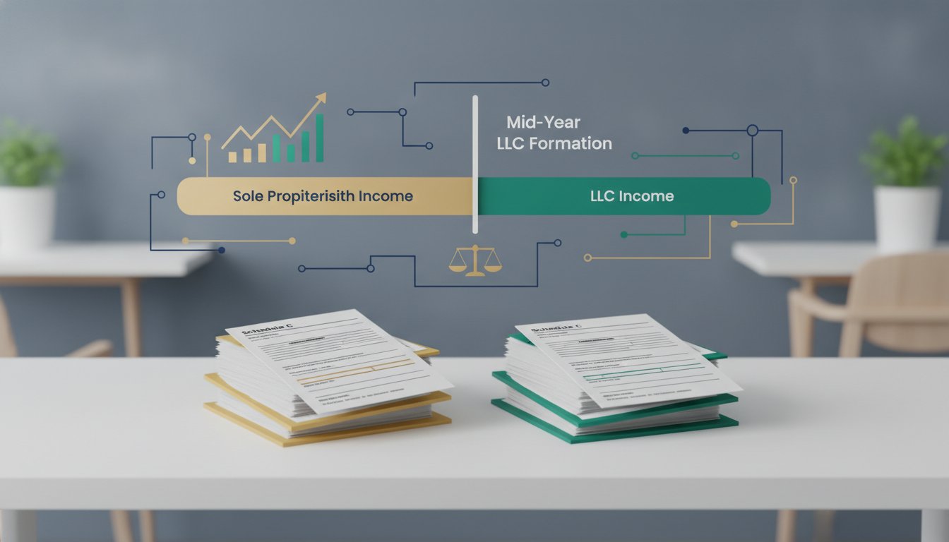 Schedule C Tax Treatment When Forming LLC Mid-Year — Formation Taxes